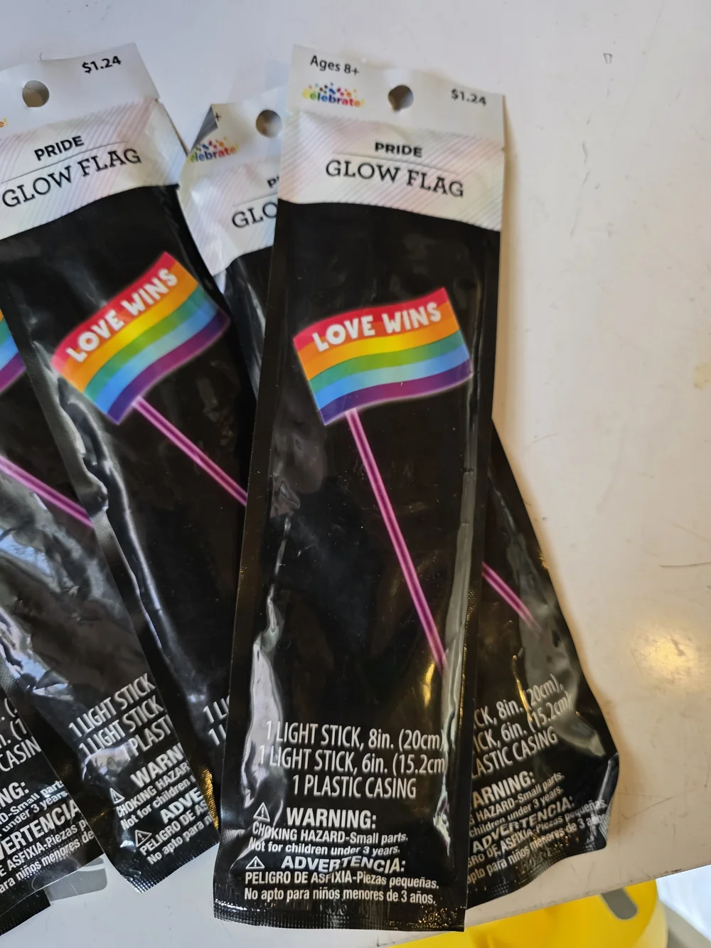 Glow Pride Flag Light Sticks (Pack of 10)